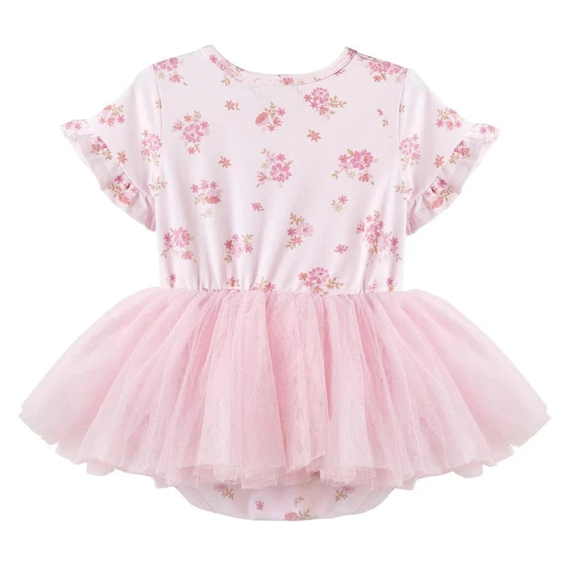 Designer Kidz Girls All In One Bella Floral S/S Tutu Romper
