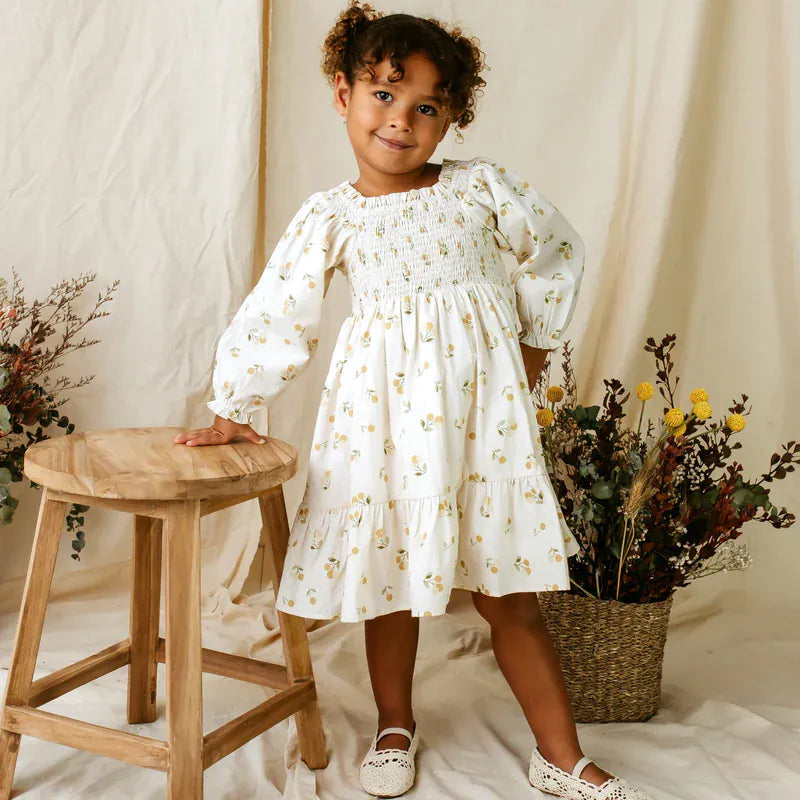 Designer Kidz Girls Dress 2Y Golden Cherry Tiered Dress