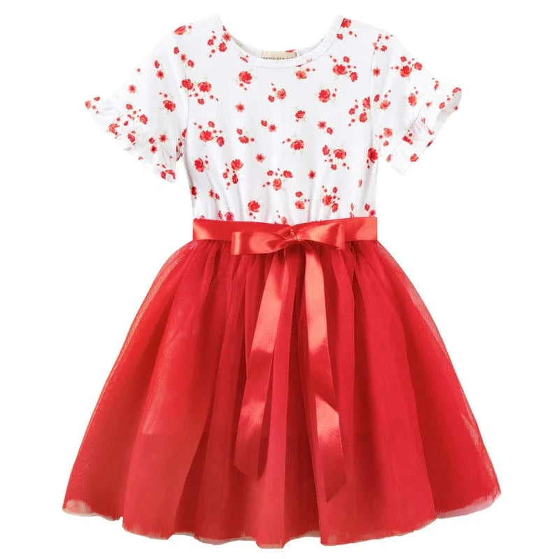 Designer Kidz Girls Dress Alyssa Floral S/S Tutu Dress