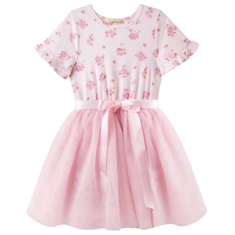 Designer Kidz Girls Dress Bella Floral S/S Tutu Dress