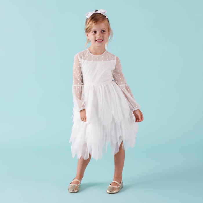 Designer Kidz Girls Dress Dotti L/S Embroidered Tutu Dress