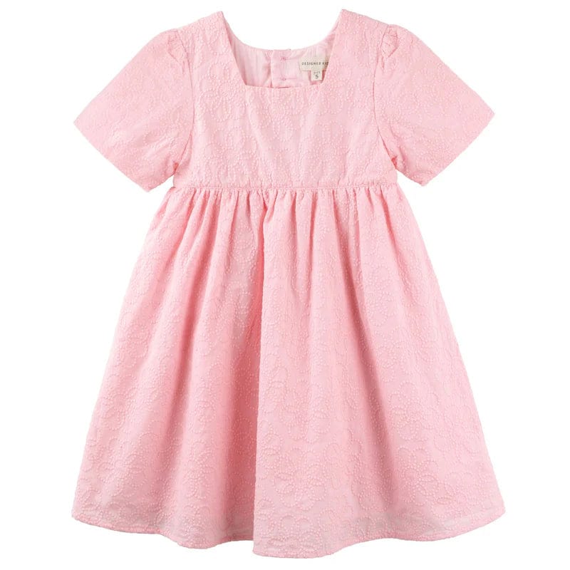 Designer Kidz Girls Dress Fleur Broderie Dress - Pink