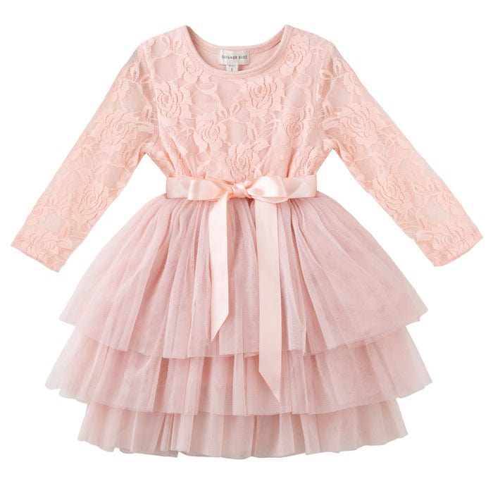 Designer Kidz Girls Dress My First Lace Tutu L/S- Tea Rose