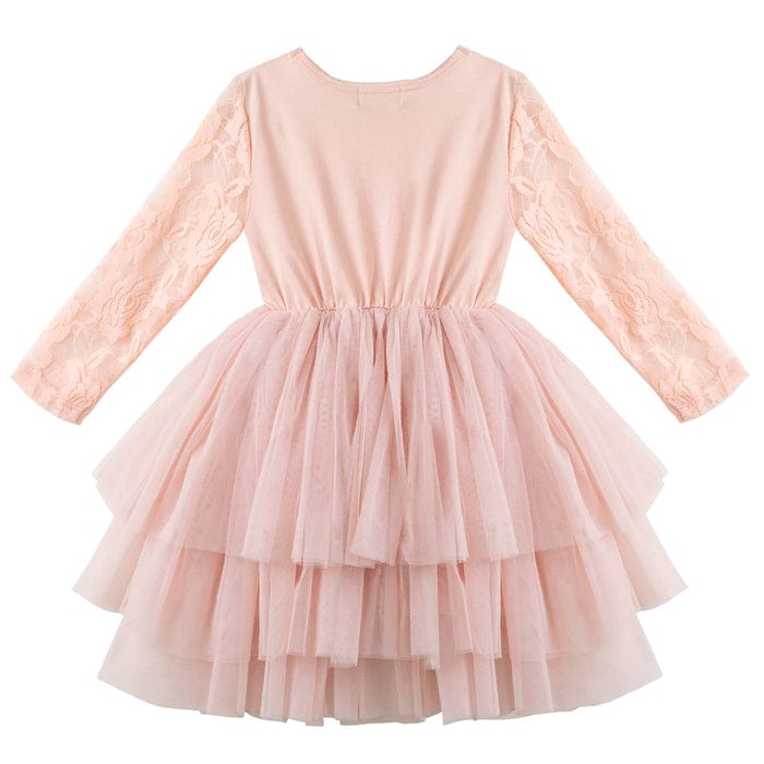 Designer Kidz Girls Dress My First Lace Tutu L/S- Tea Rose