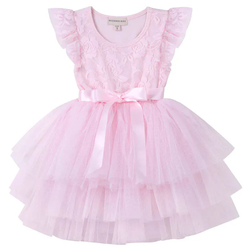 Designer Kidz Girls Dress My First Lace Tutu S/S - Pink