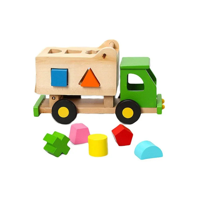 Discoveroo Sort N Tip Garbage Truck toy with colorful compartments and realistic design for kids' play and learning.