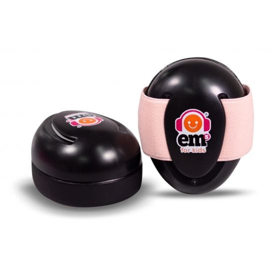 EMS For Kids Baby Accessory Baby Earmuffs - Black/Coral