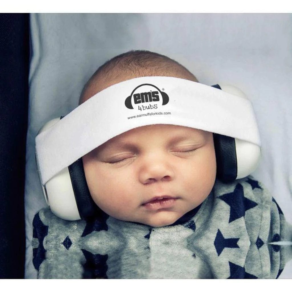 EMS For Kids Baby Accessory Baby Earmuffs - White