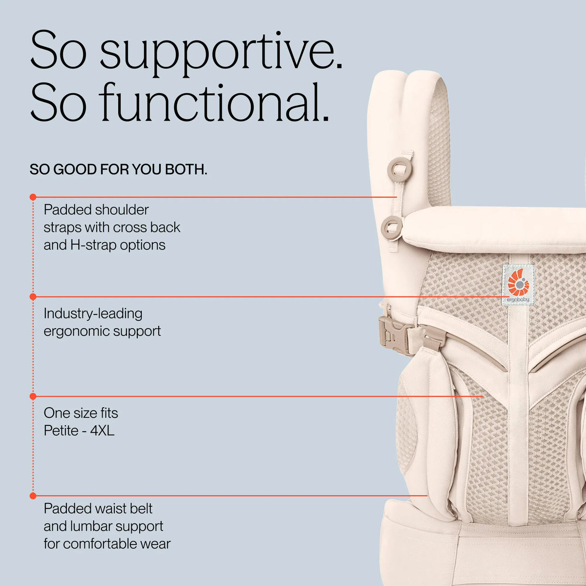 Ergobaby Omni Classic Mesh baby carrier accessory showing adjustable straps and breathable mesh fabric for comfortable carrying.
