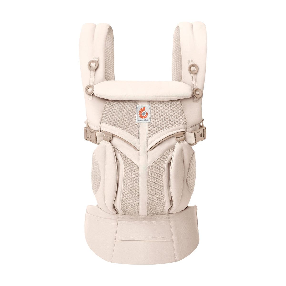 Ergobaby Omni Classic Mesh Baby Carrier in natural beige, soft breathable fabric, ergonomic design for comfortable baby carrying.