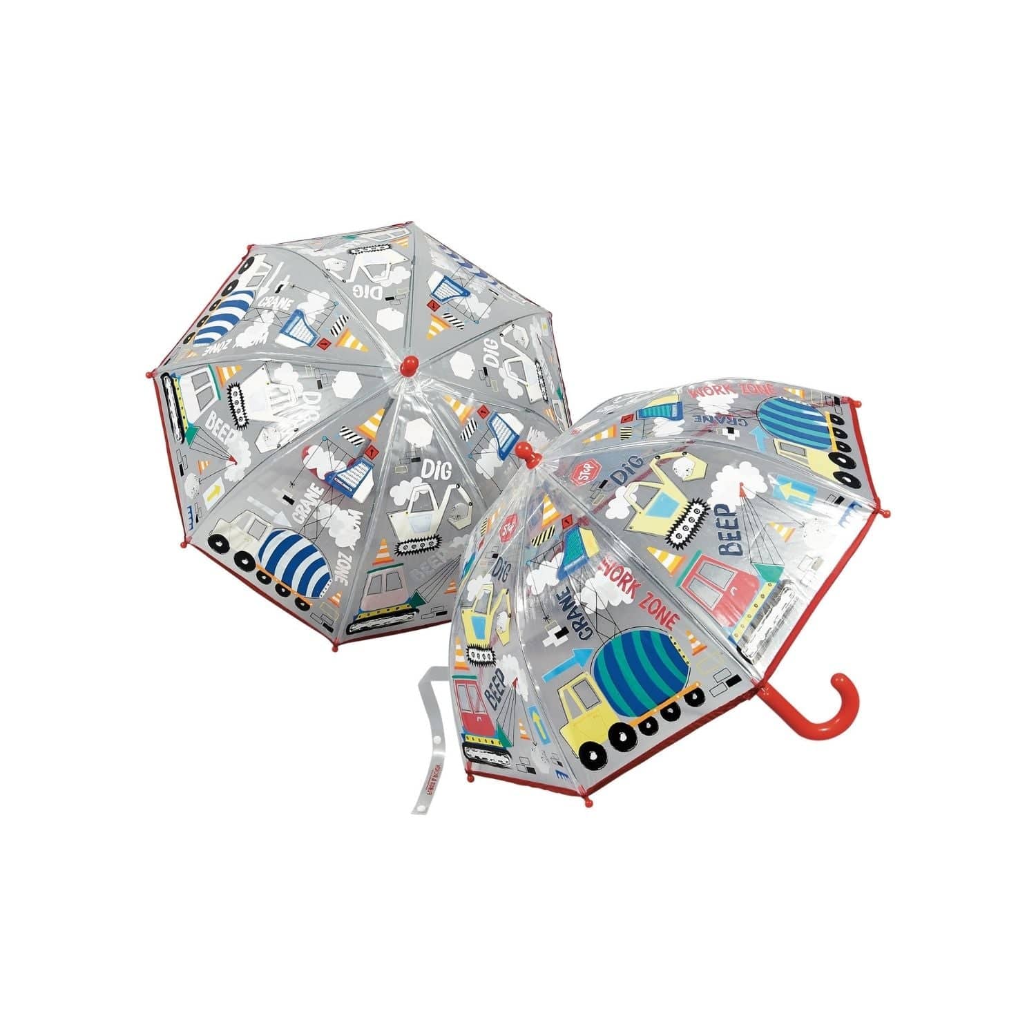 Floss & Rock Boys Accessory Construction - Transparent Colour Changing Umbrella