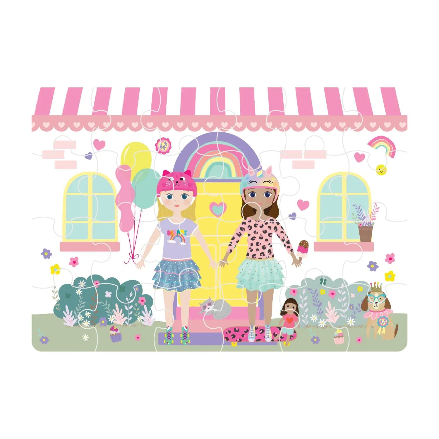 Floss & Rock Toys 24pc Mini Puzzle - Best Friends