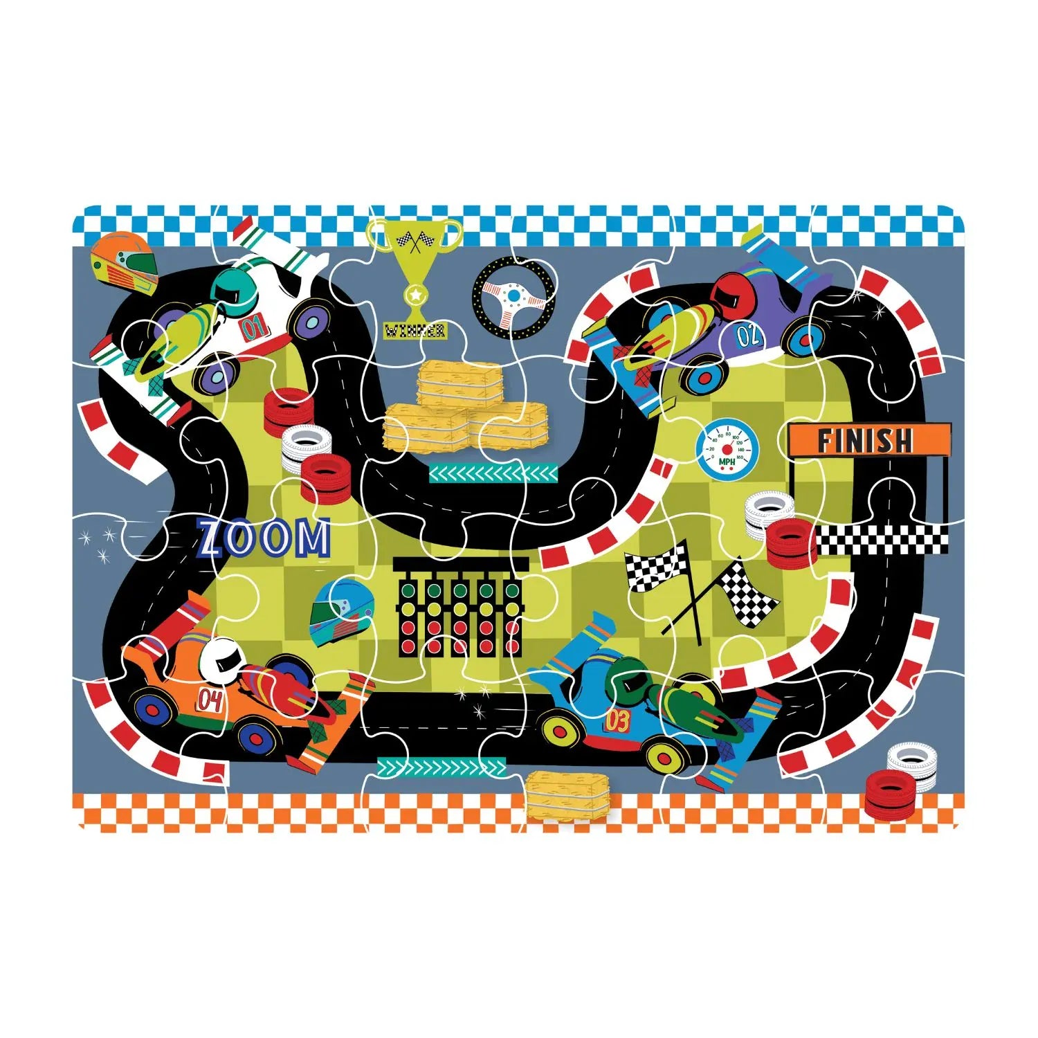 Floss & Rock Toys 24pc Mini Puzzle - Cars