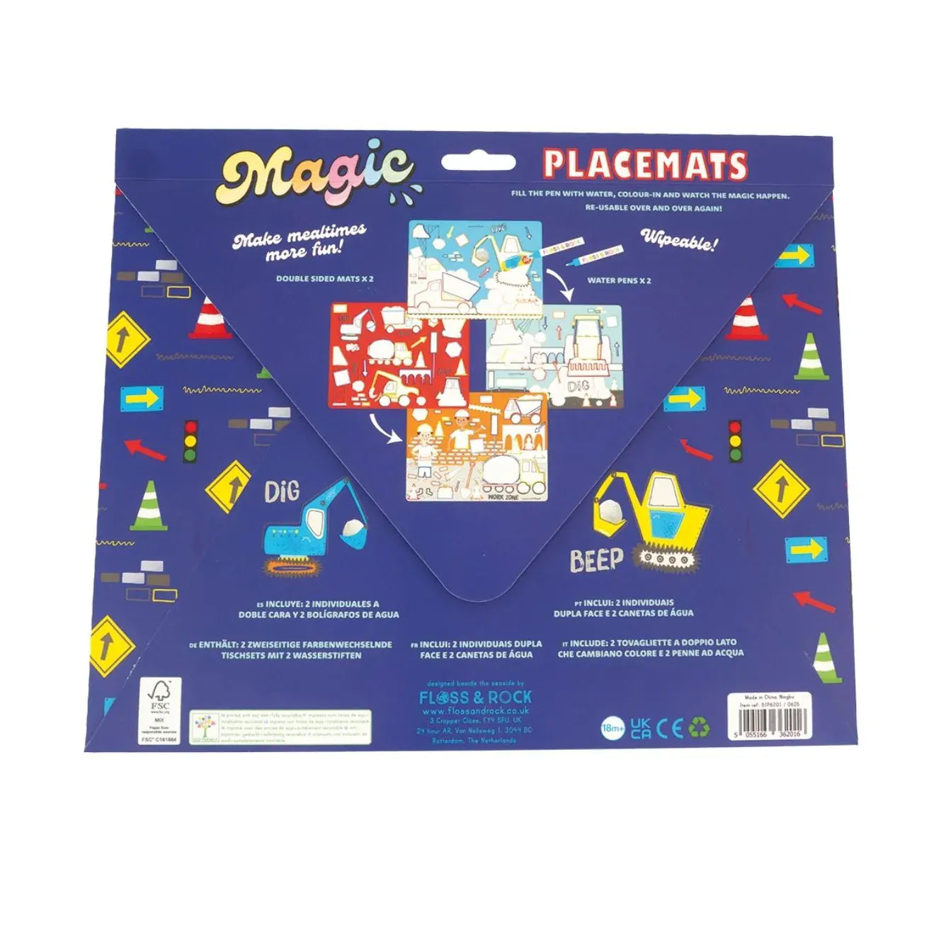 Floss & Rock Toys Construction - Magic Water Placemats