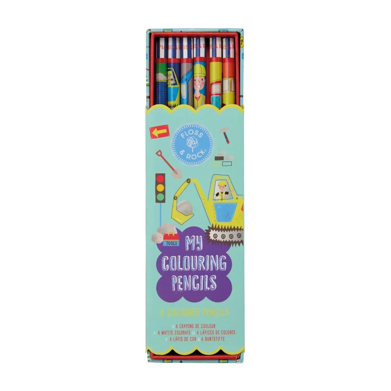 Floss & Rock Toys My Colouring Pencils - Construction