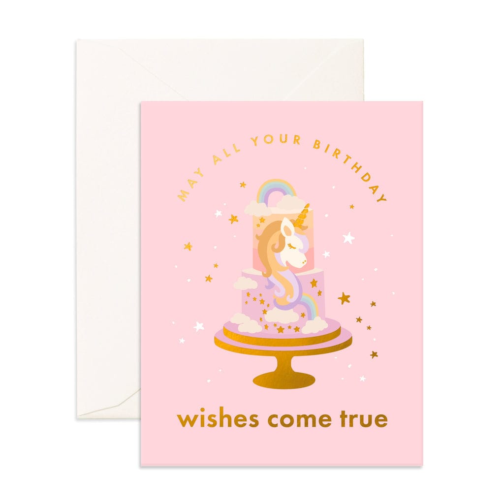 Fox & Fallow Childrens Gifts Birthday Cake Unicorn Greeting Card