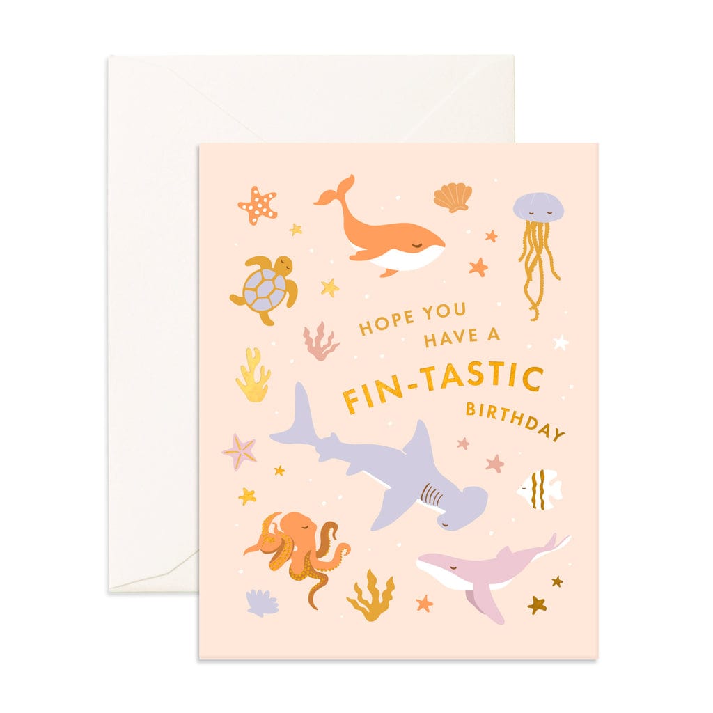 Fox & Fallow Childrens Gifts Fin-Tastic Birthday Greeting Card