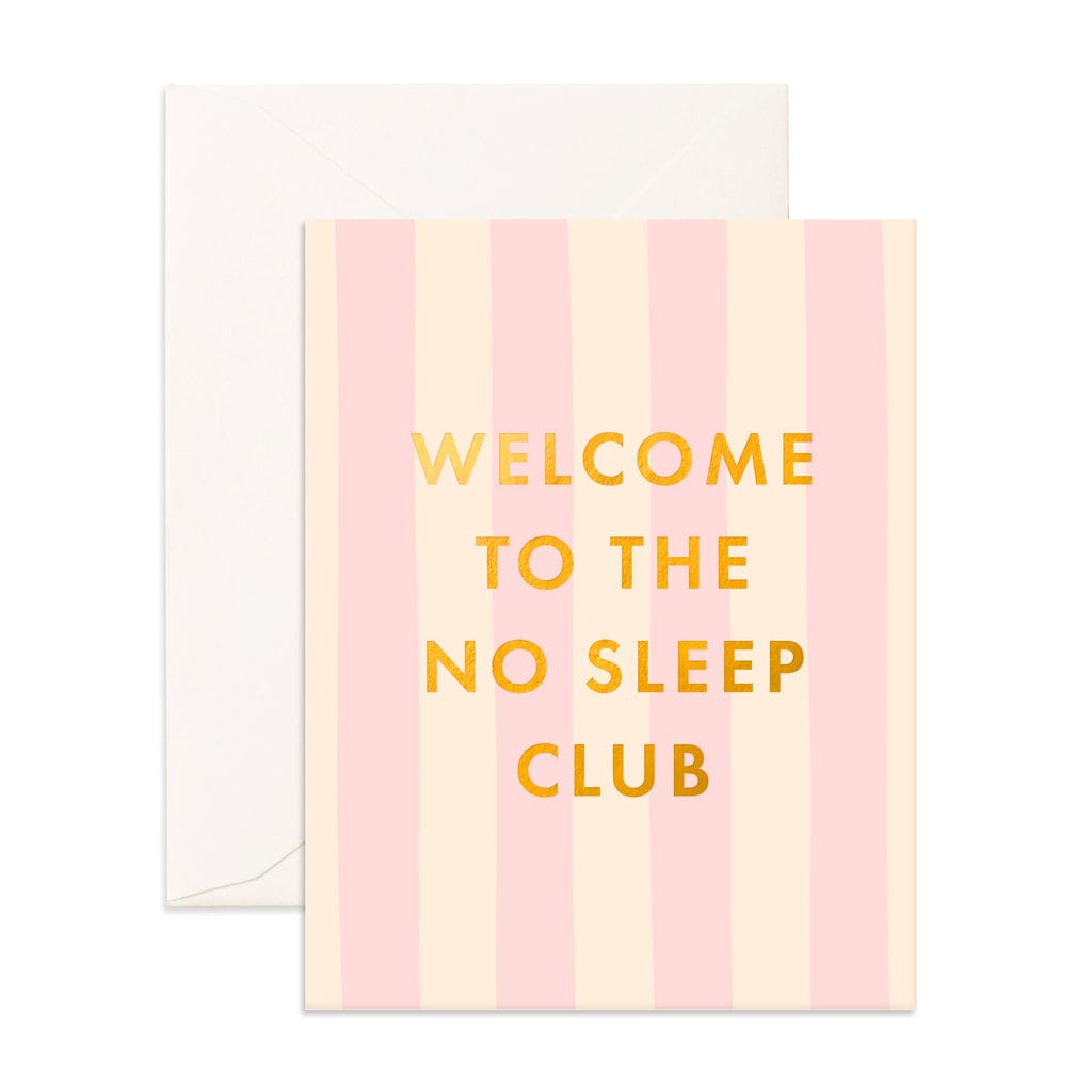 Fox & Fallow Childrens Gifts No Sleep Club Peony Stripe Greeting Card