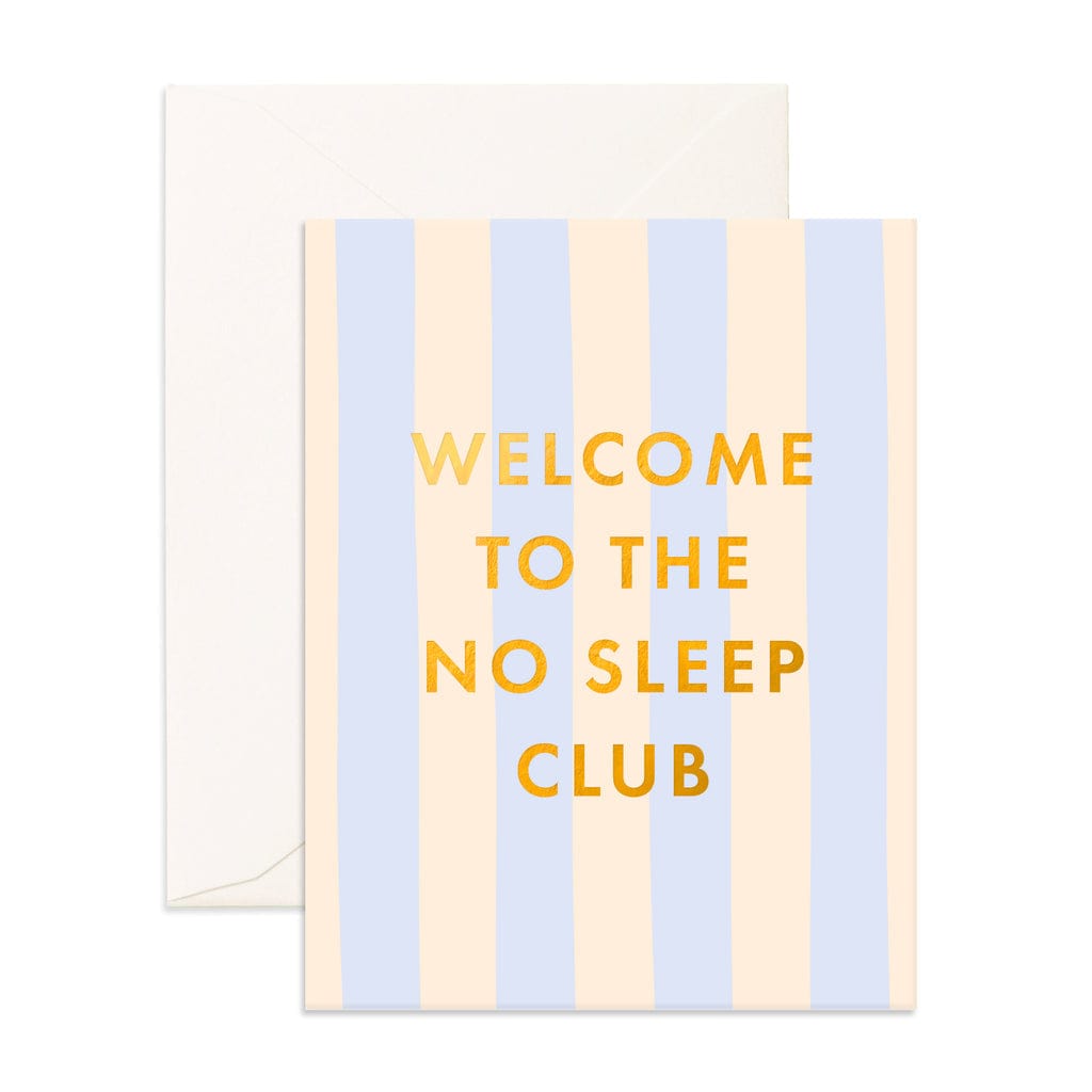 Fox & Fallow Childrens Gifts No Sleep Club Powder Stripe Greeting Card