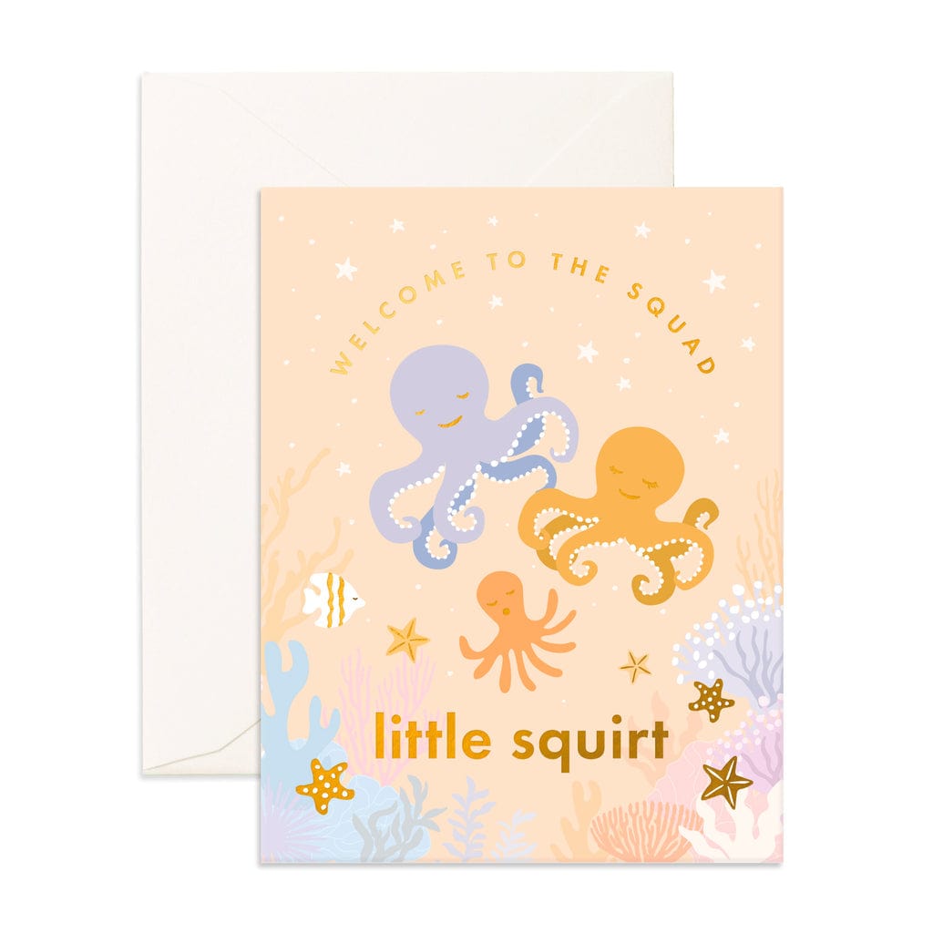 Fox & Fallow Childrens Gifts Welcome Little Squirt Greeting Card