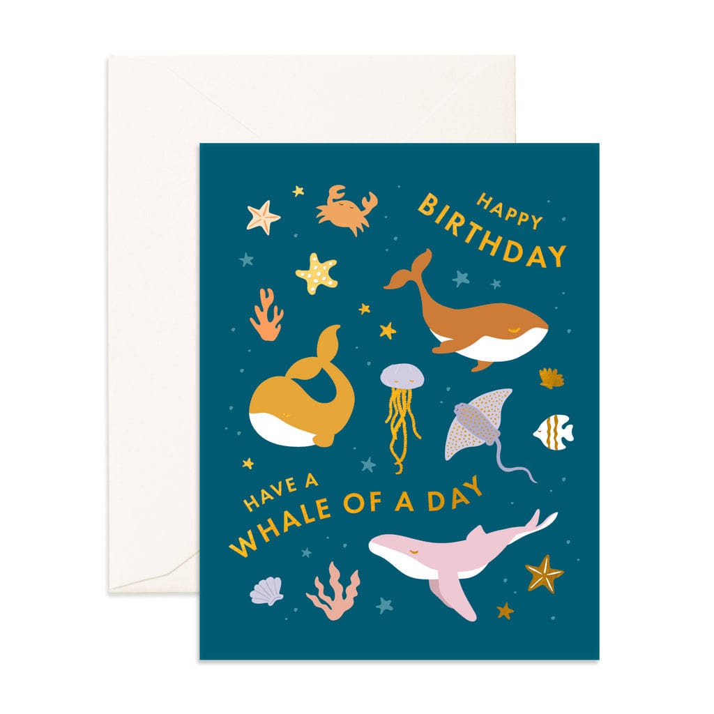 Fox & Fallow Childrens Gifts Whale Of A Day Greeting Card