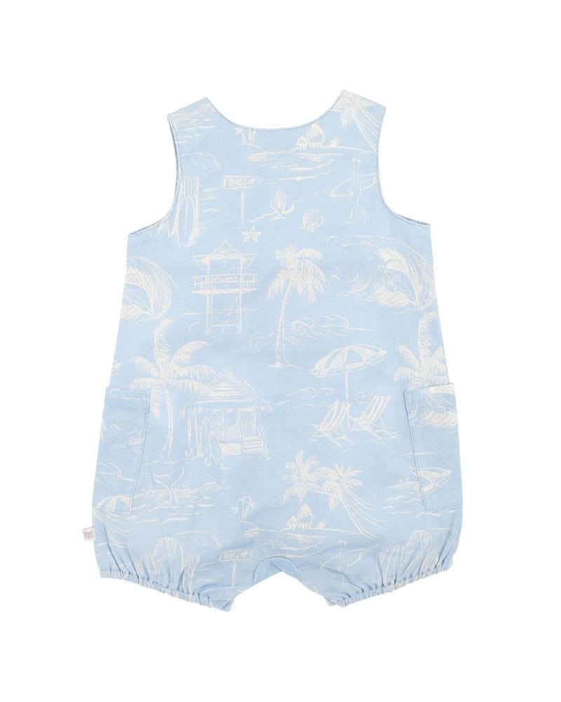 Fox & Finch Boys All In Ones Surfs Up Linework Romper