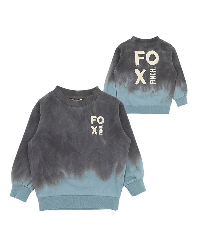 Fox & Finch Boys Jumper Teal Dip Dye Sweatshirt