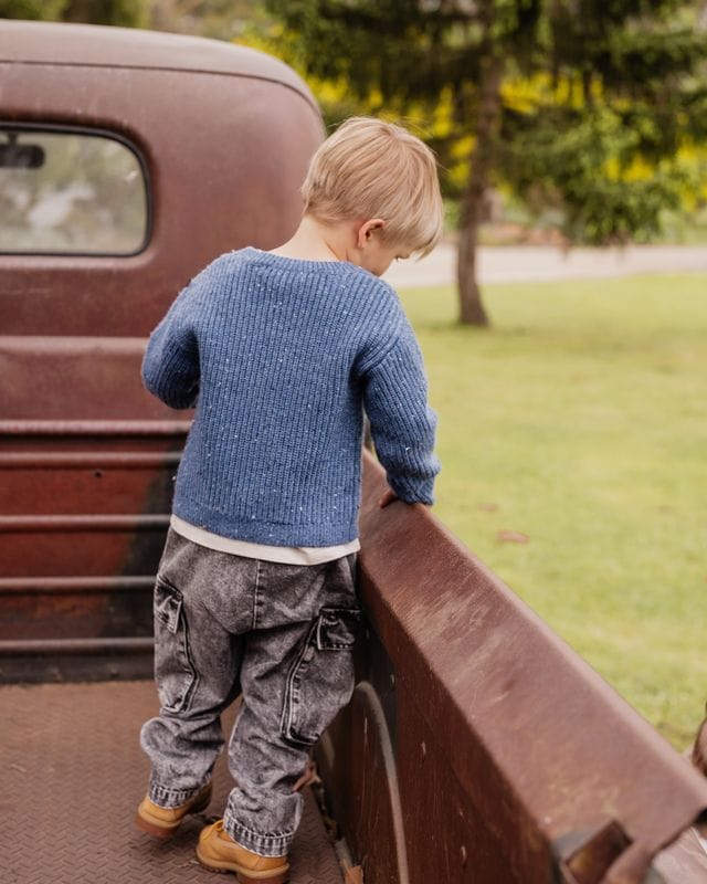 Fox & Finch Boys Pants Washed Black Pull On Cargo Jeans