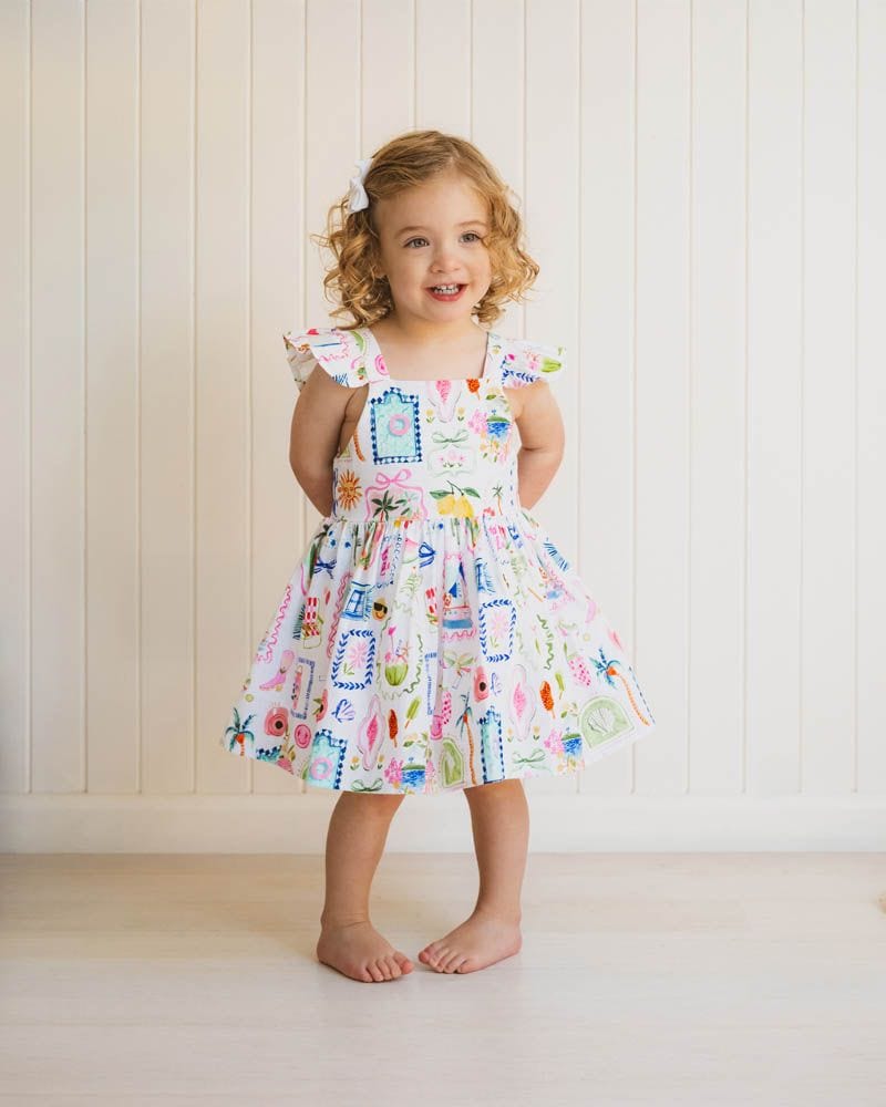 Fox & Finch Girls All In One Summer Vacay Dress