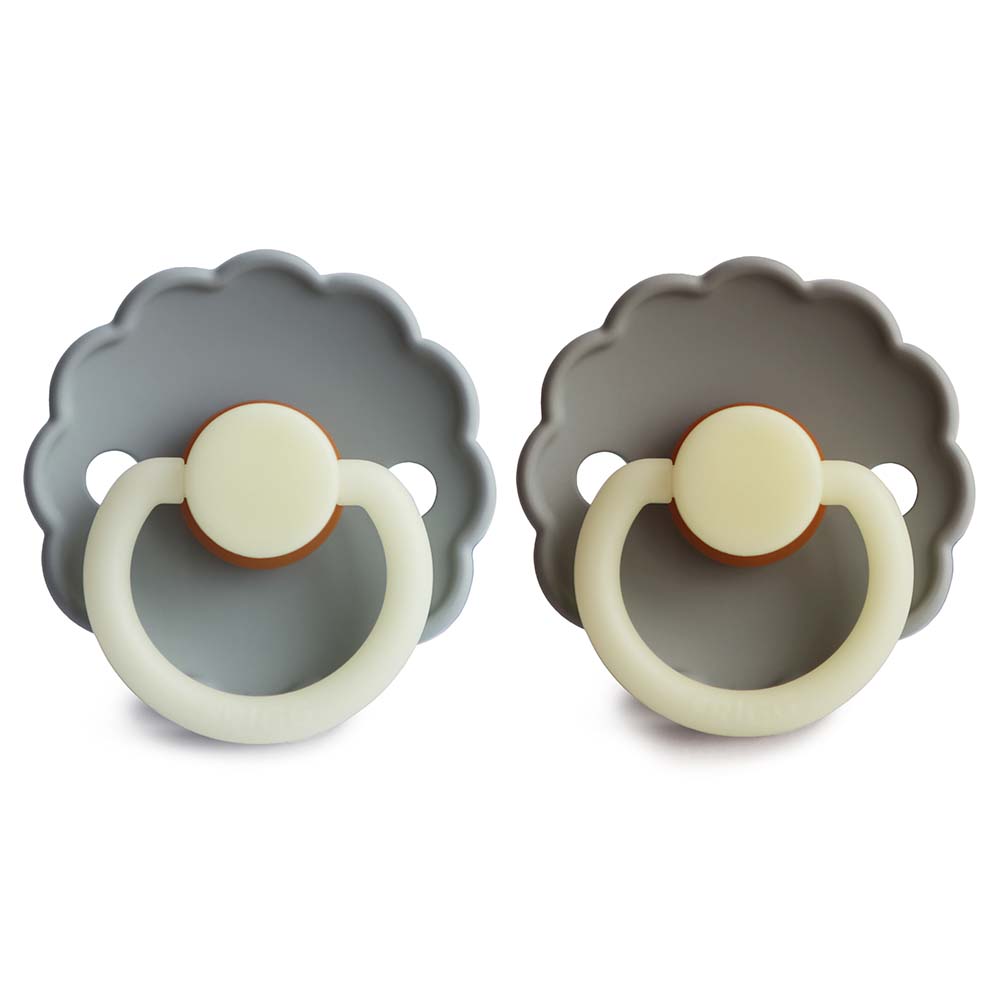 Frigg Baby Accessory French Grey/Portobello Frigg Night Two-Colour Natural Rubber Pacifier - Size 1