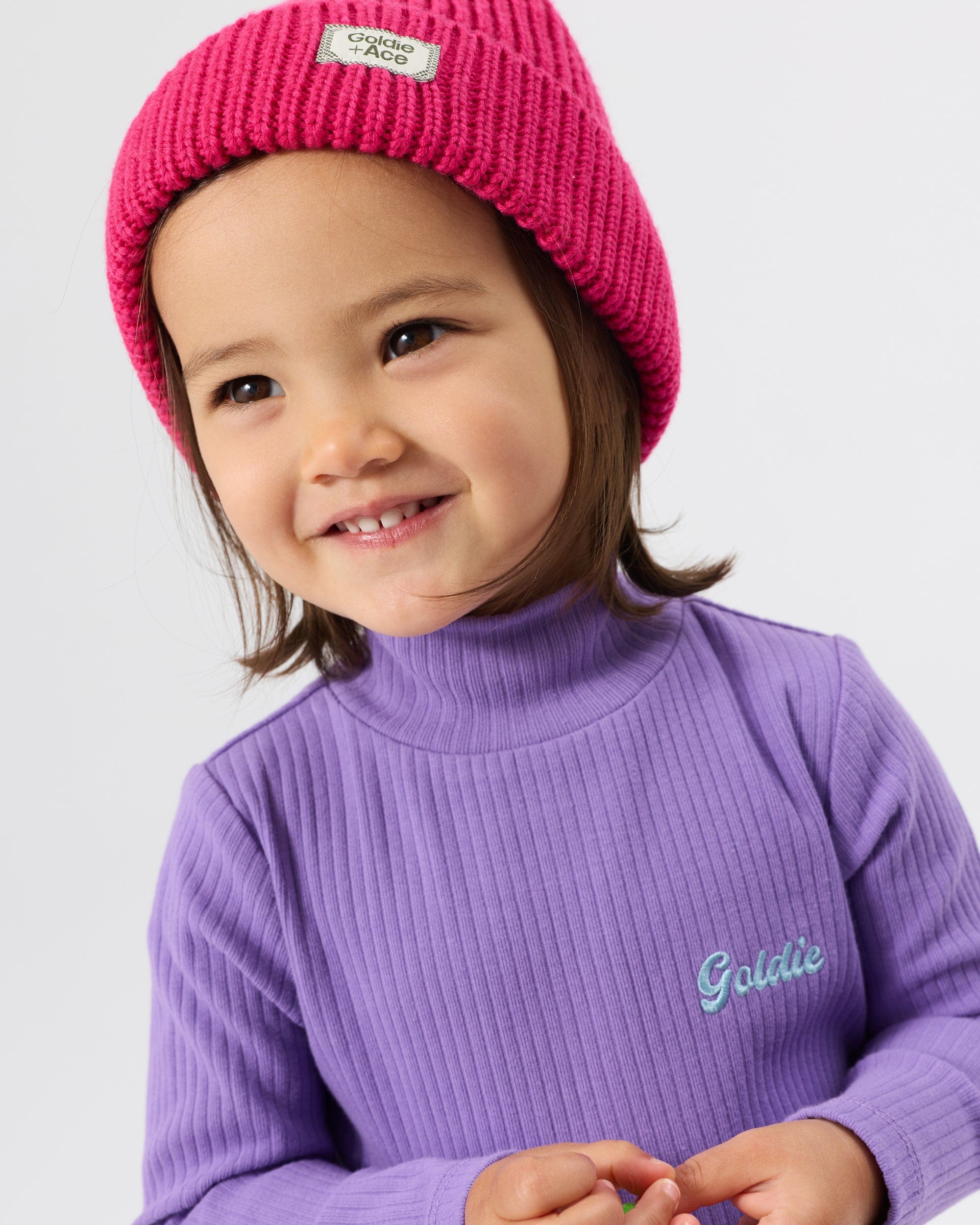 Goldie + Ace Accesories Hats Wool Beanie Pink