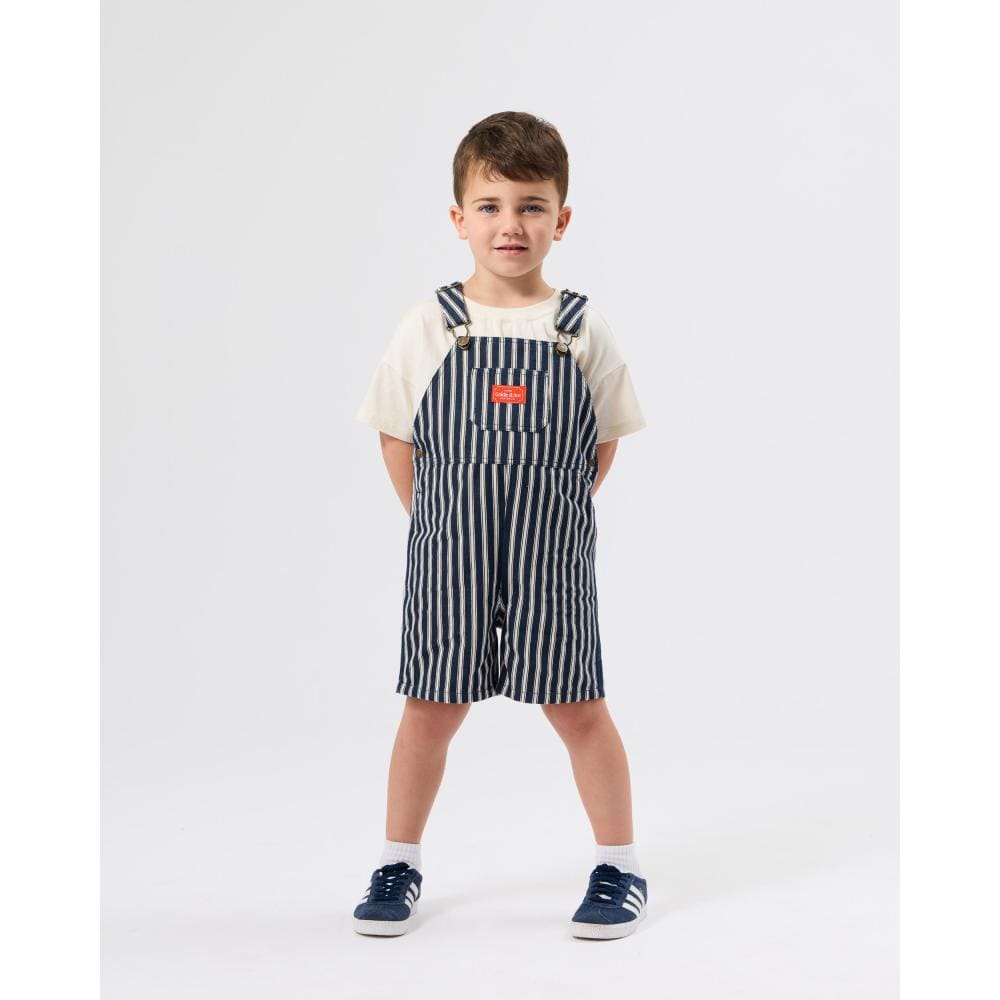 Goldie + Ace Boys All In Ones 3-6M Railroad Stripe Burton Overalls