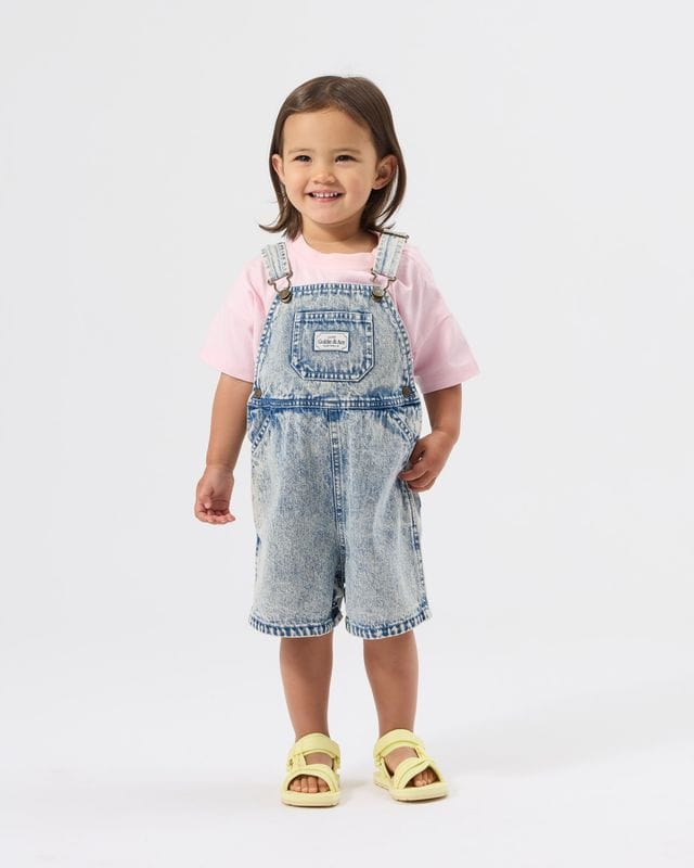 Goldie + Ace Boys All In Ones Burton Vintage Washed Denim Overalls