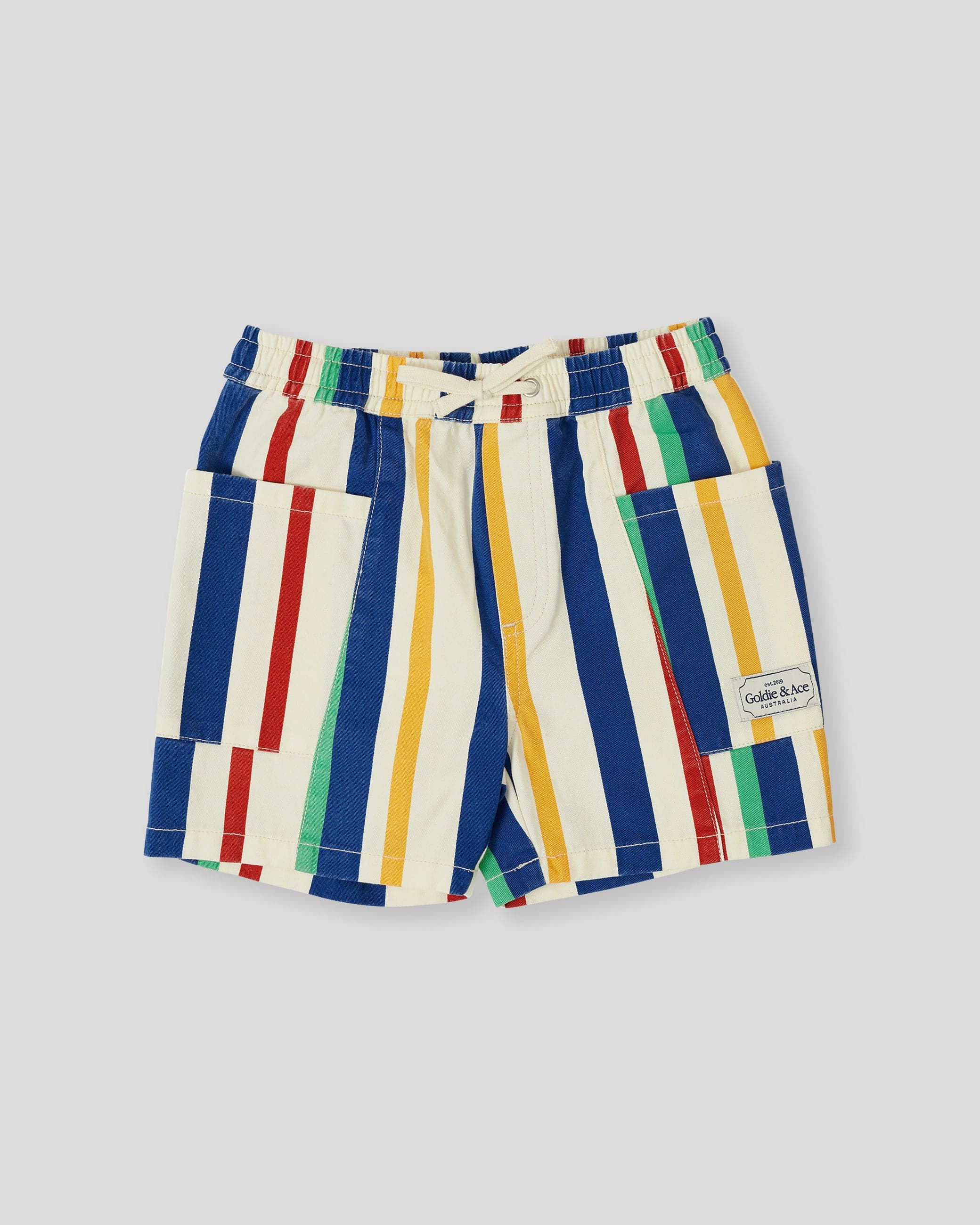 Goldie + Ace Boys Bottoms 2Y 90's Bold Stripe Noah Denim Pocket Shorts