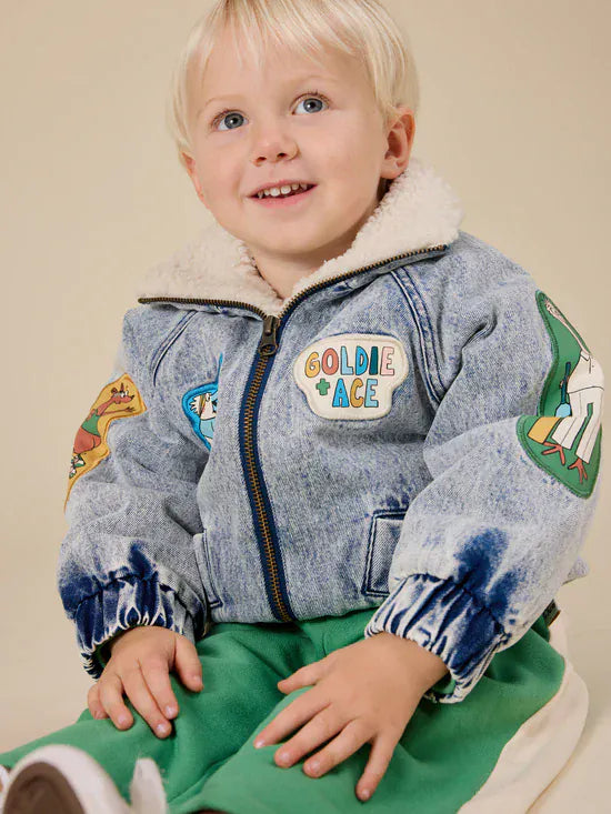 Goldie + Ace Boys Jacket Ari Denim Sherpa Jacket