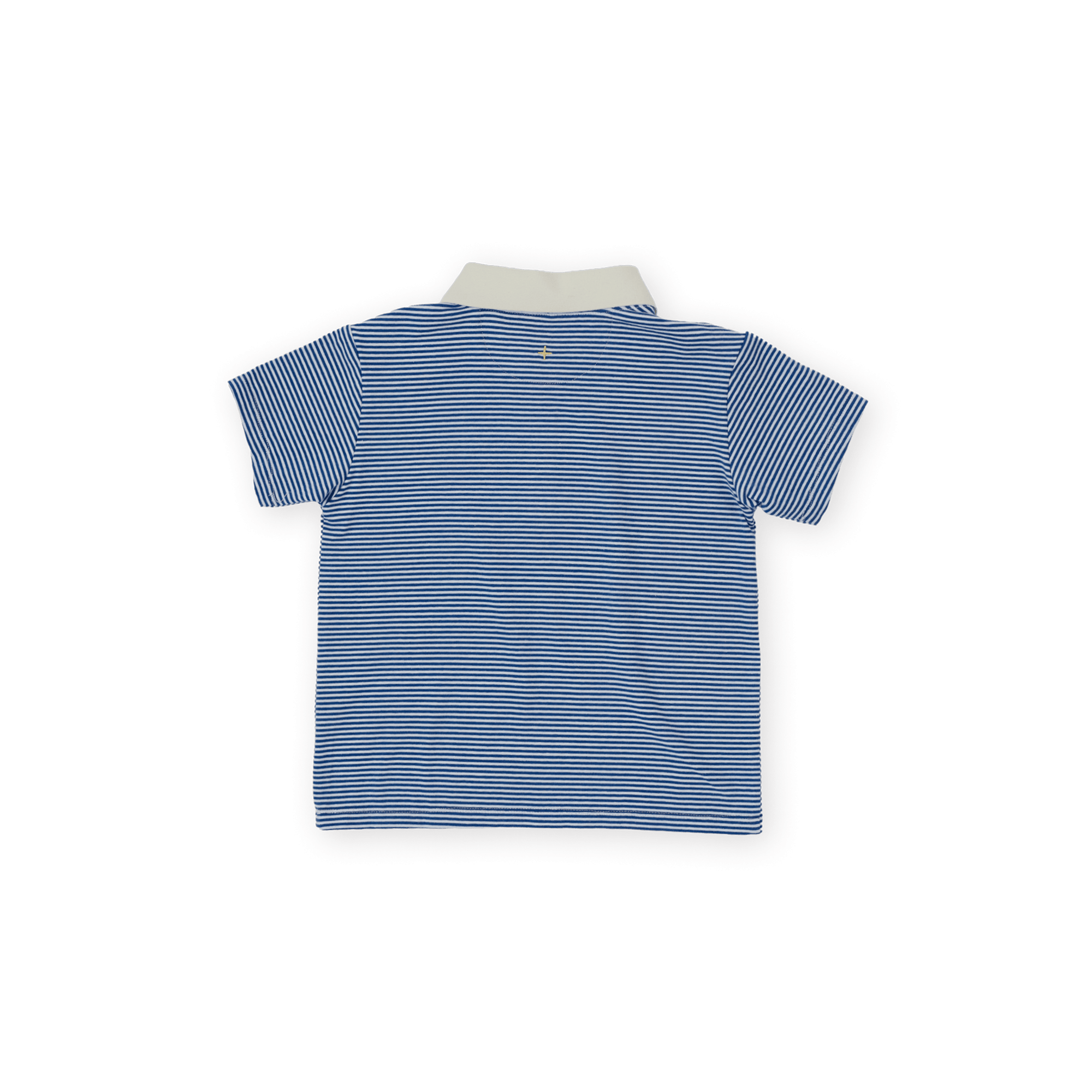 Goldie + Ace Boys Tops Navy Stripe Logo Polo Top