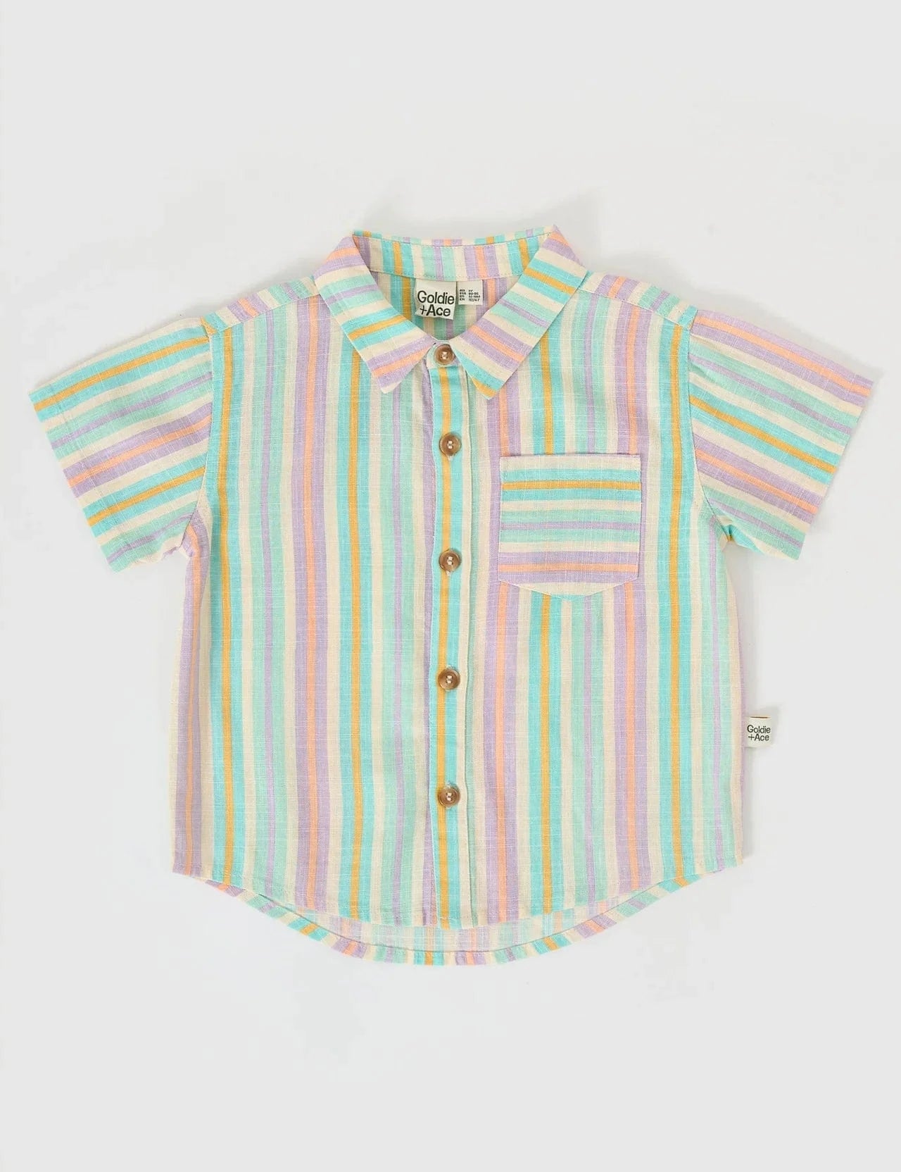 Goldie + Ace Boys Tops Resort Stripe Holiday Linen Shirt