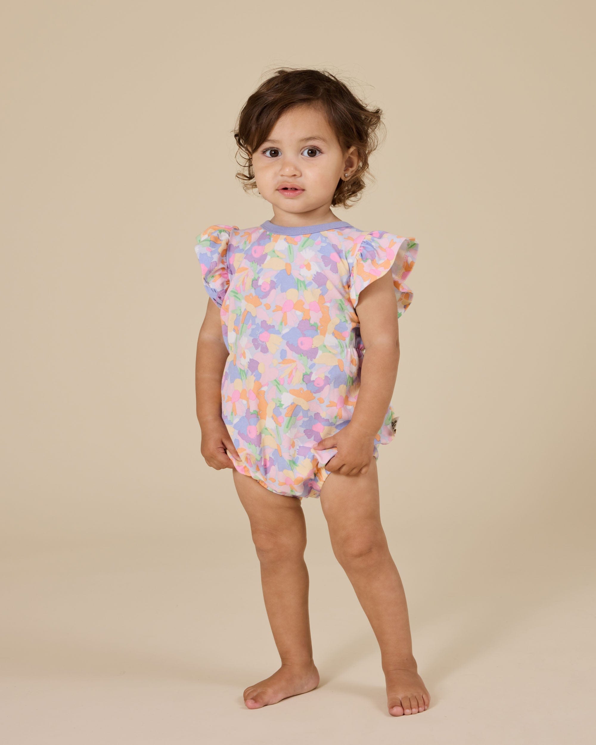 Goldie + Ace Girls All In One Pastel Bouquet Frill Bubble Romper