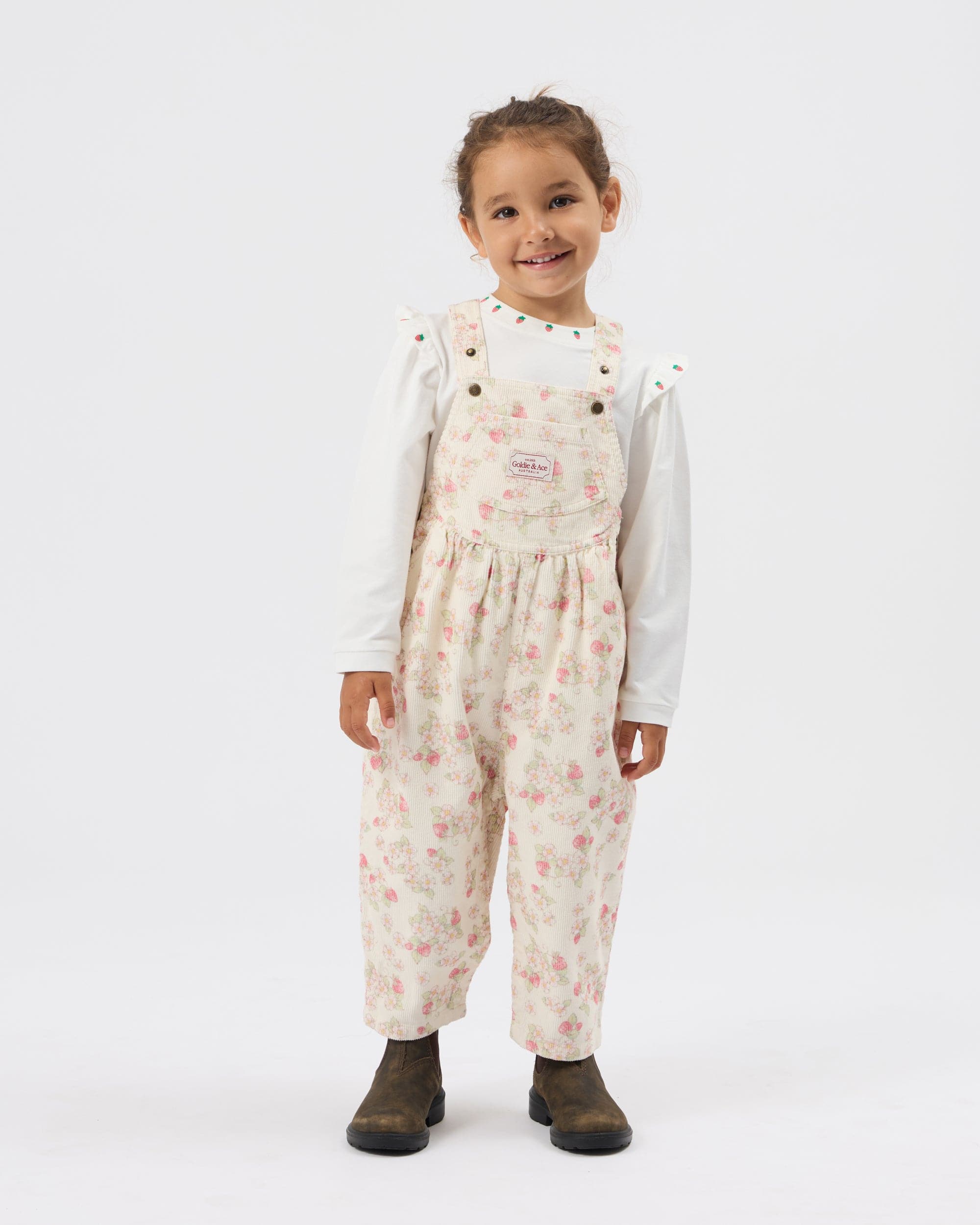 Goldie + Ace Girls All In One Strawberry Fields Goldie Vintage Overalls
