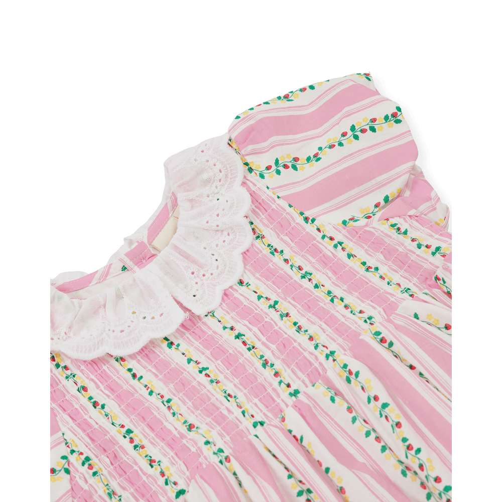 Goldie + Ace Girls Dress Antique Stripe Strawberry Flo Smocked Dress