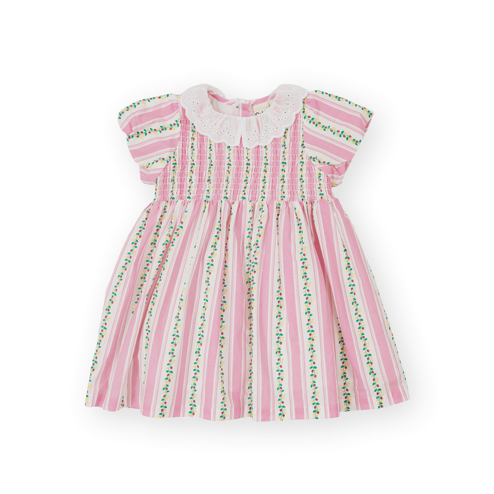 Goldie + Ace Girls Dress Antique Stripe Strawberry Flo Smocked Dress