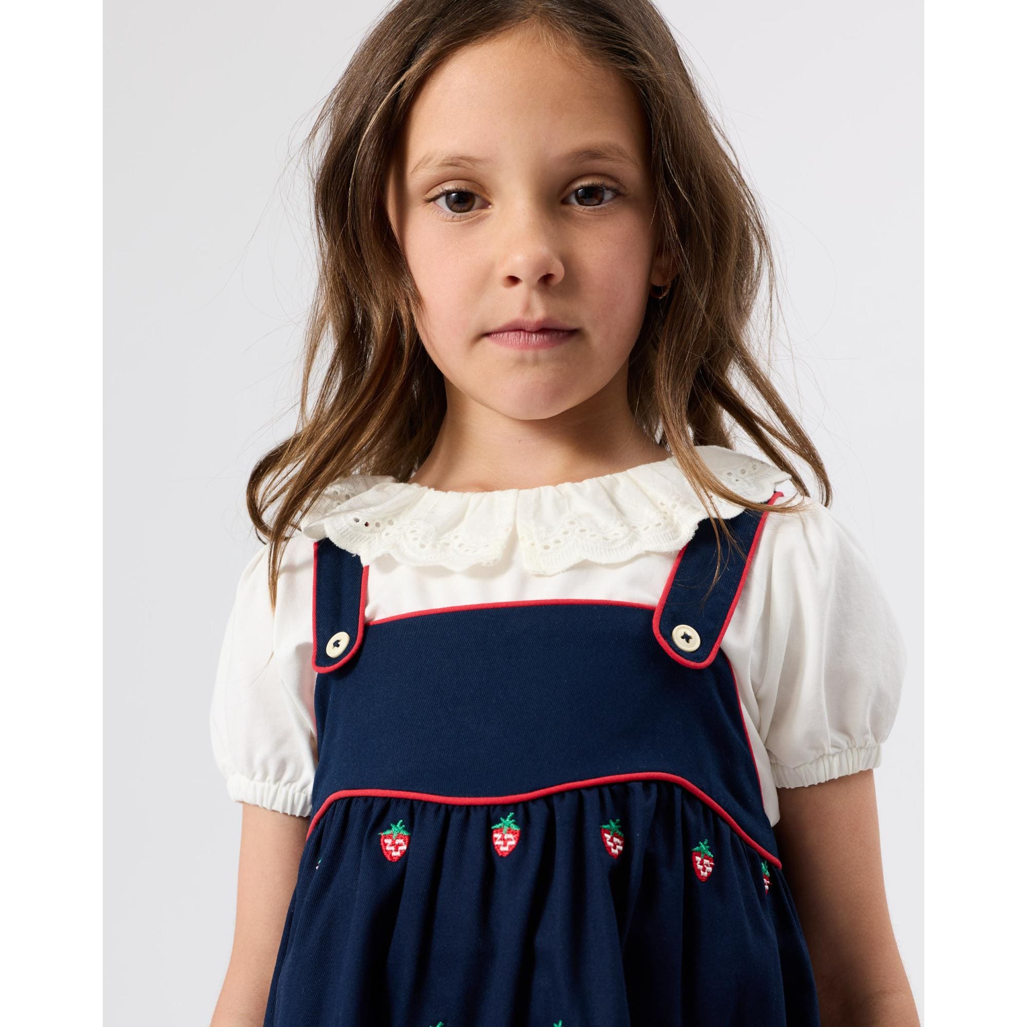 Goldie + Ace Girls Dress Mini Strawberry Embroidered Dress