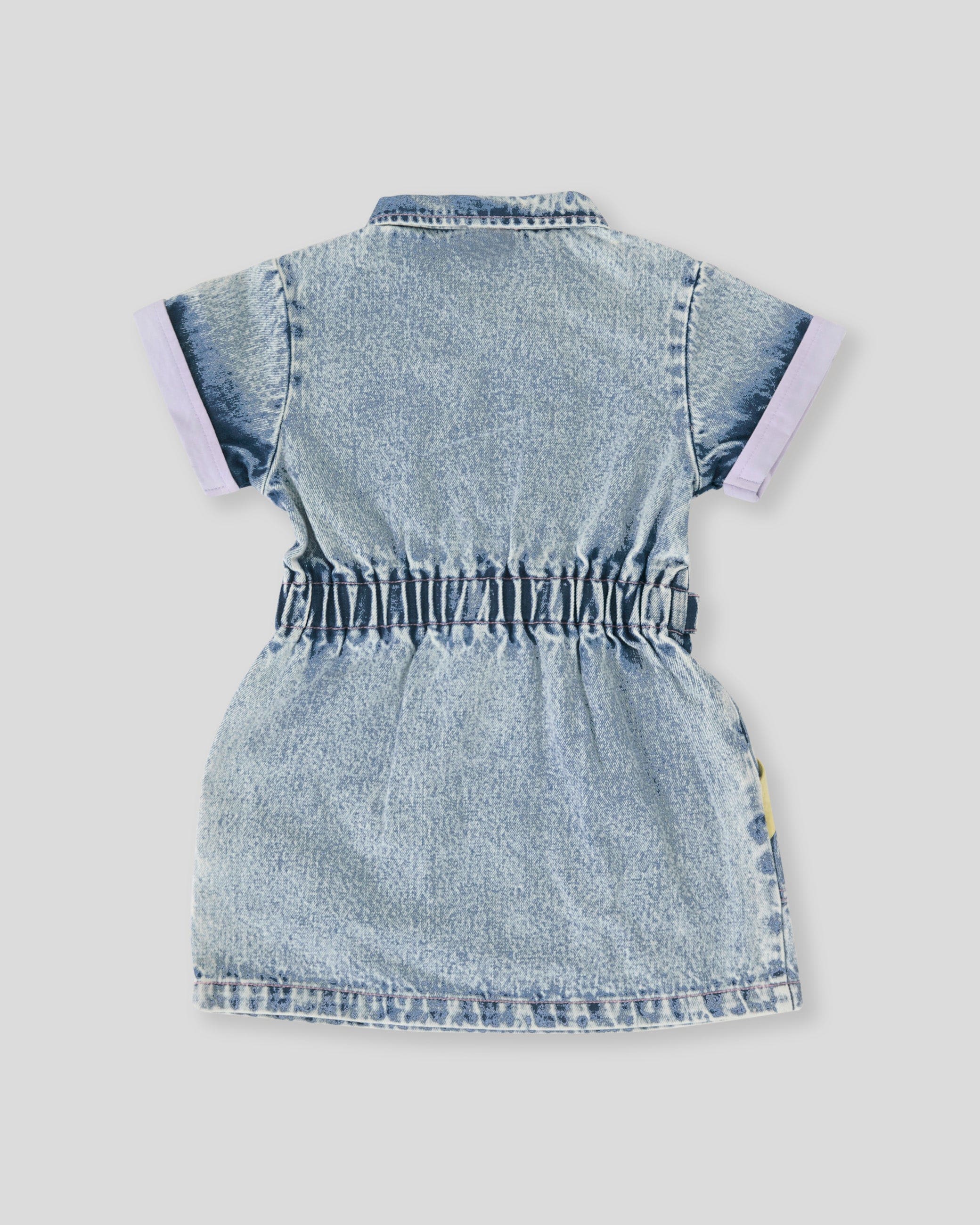 Goldie + Ace Girls Dress Pastel Pop Piper Denim Belted Dress