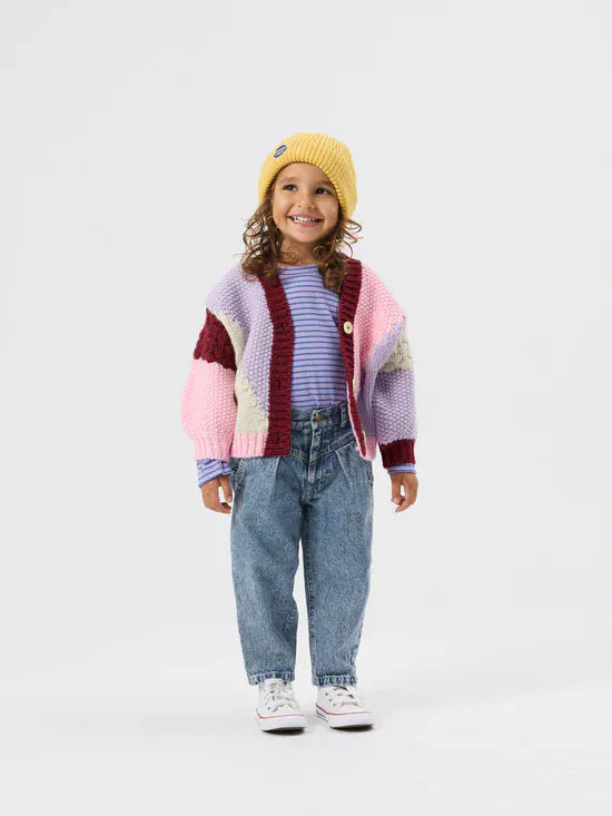 Goldie + Ace Girls Jumper Colour Block Knit Cardigan