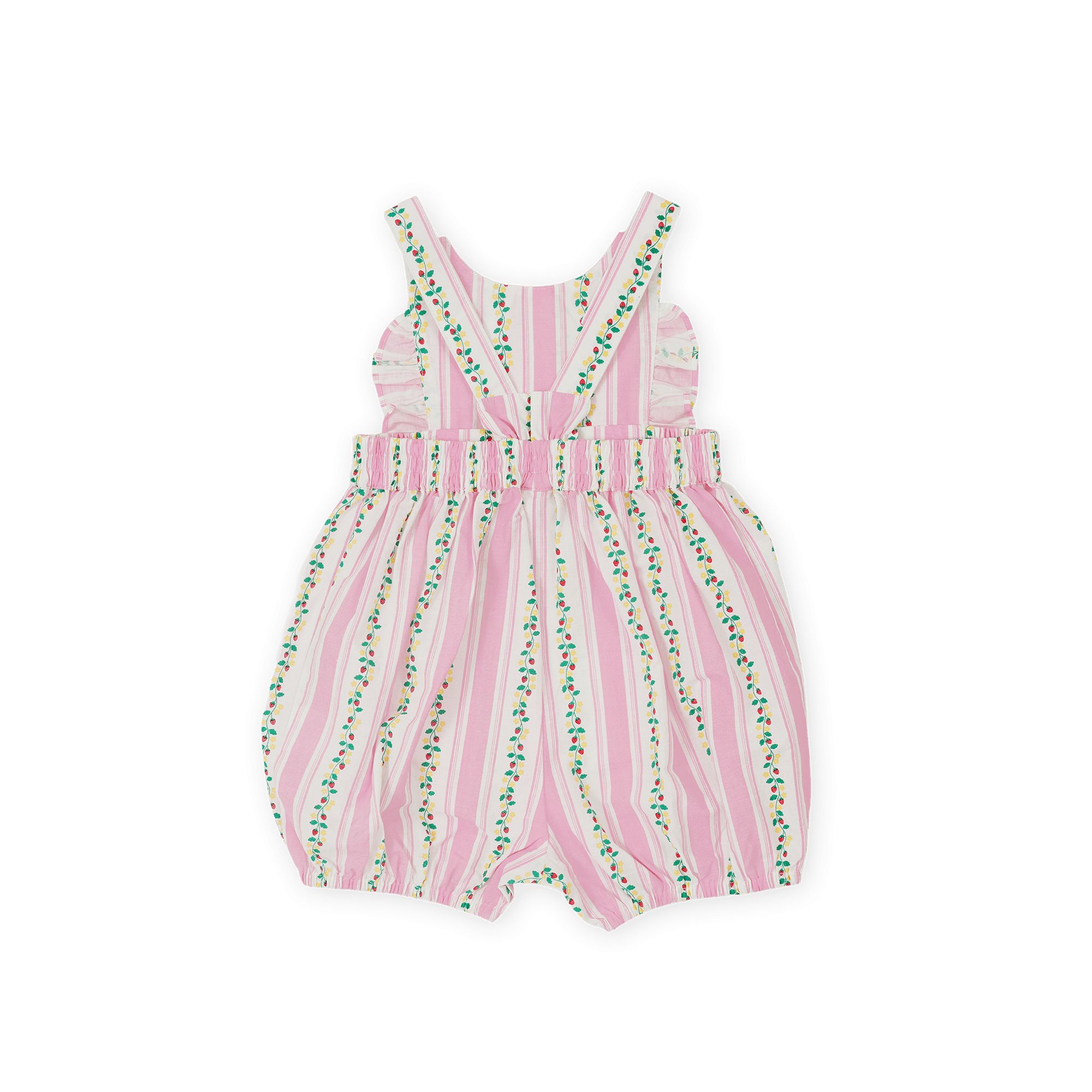 Goldie + Ace Girls Onesie Antique Stripe Strawberry Bubble Romper