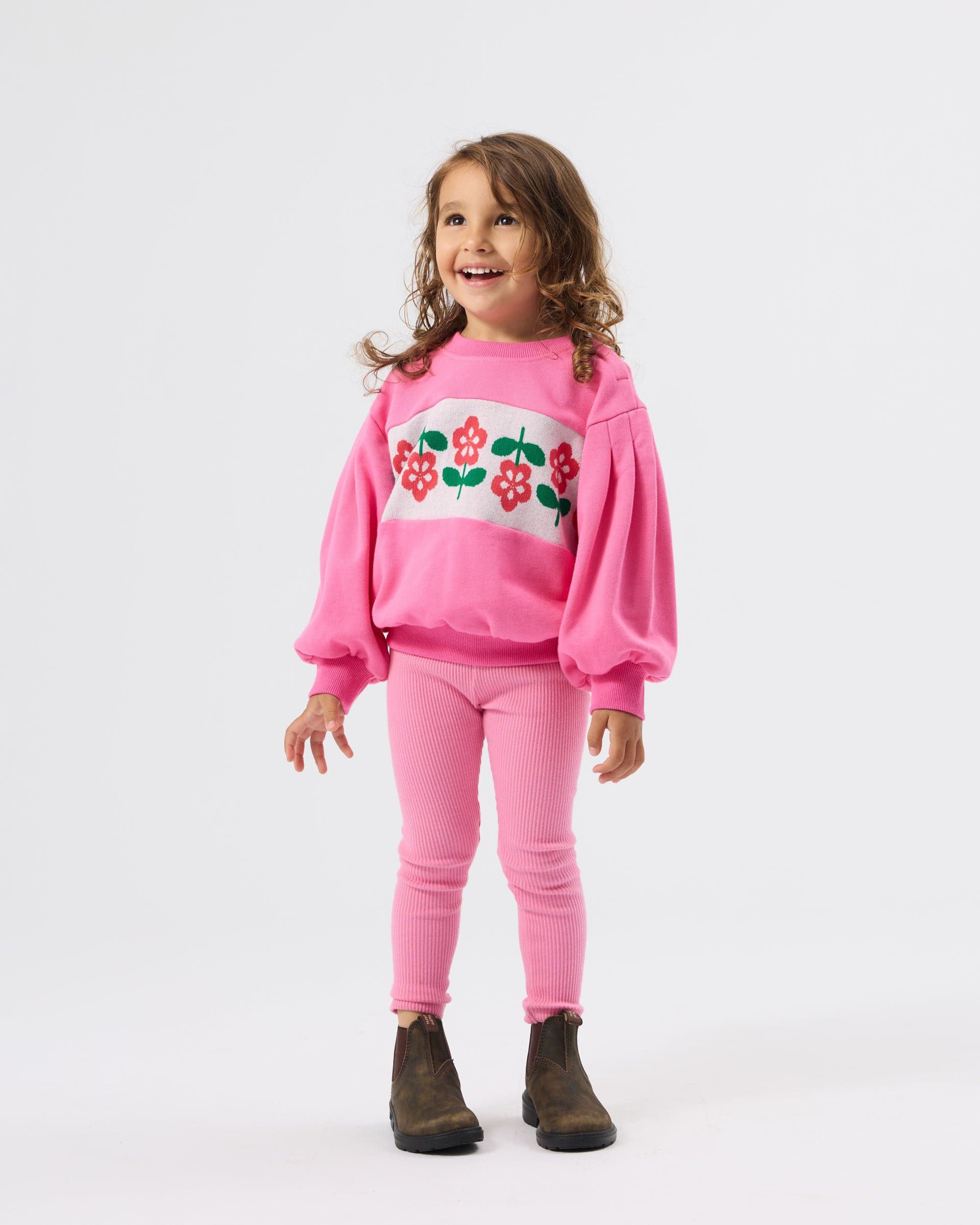 Goldie + Ace Girls Pants Bowie Rib Legging Deep Pink