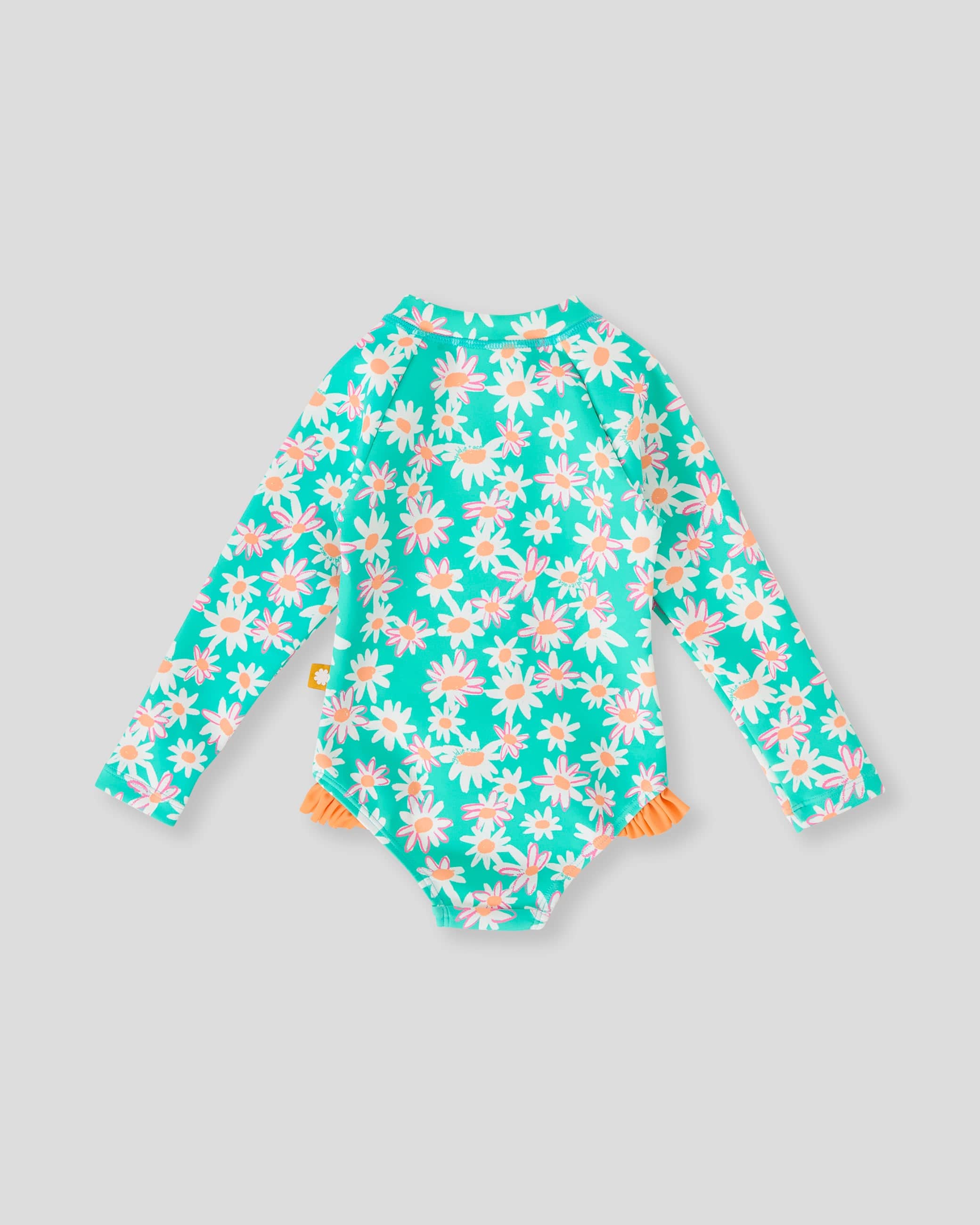 Goldie + Ace Girls Swimwear Daisy Patch Long Sleeve Frill Swimsuit