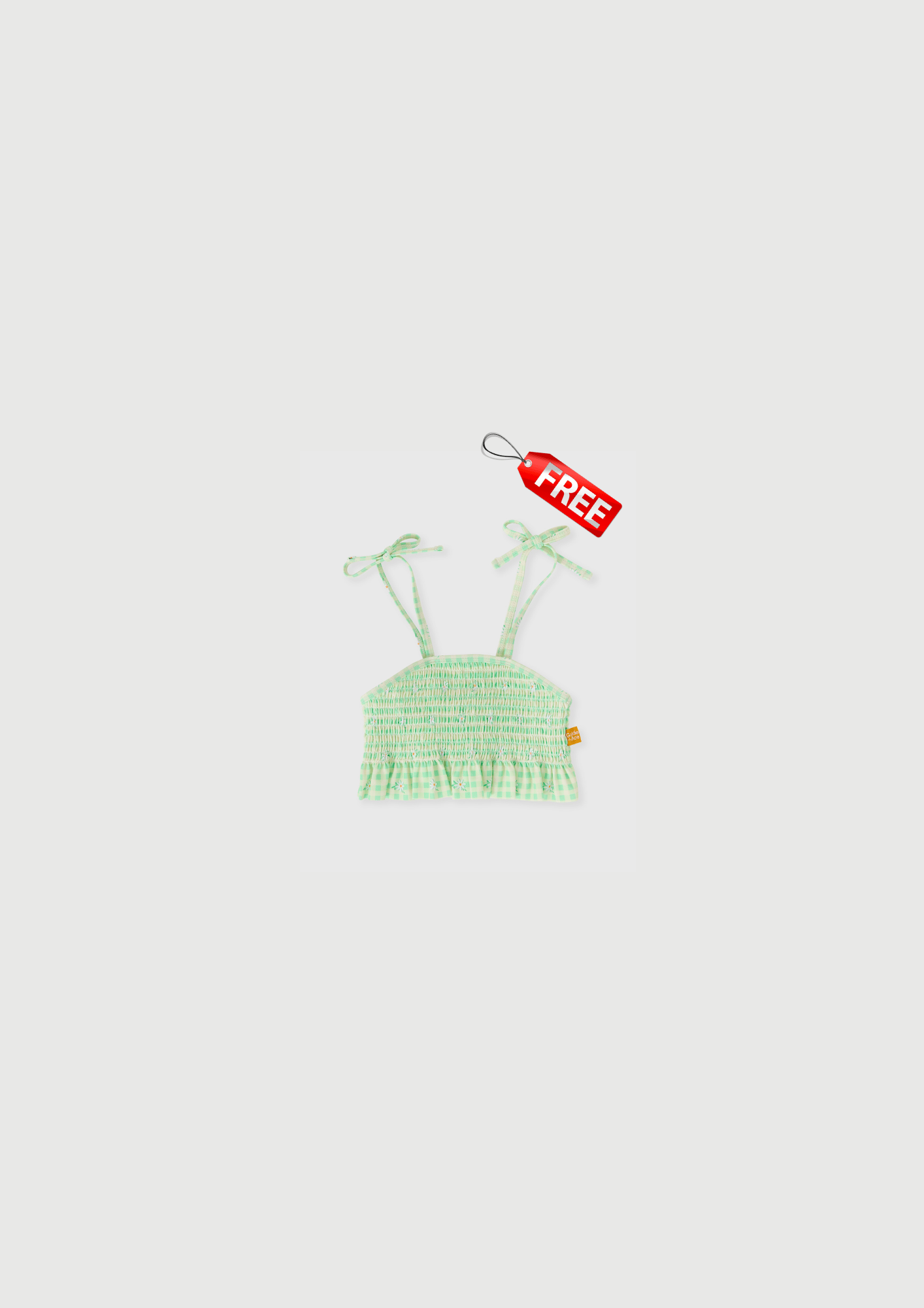 Goldie + Ace Girls Swimwear Gingham Daisy Zip Up Swim Vest & Bikini Bottom 2 Piece Set