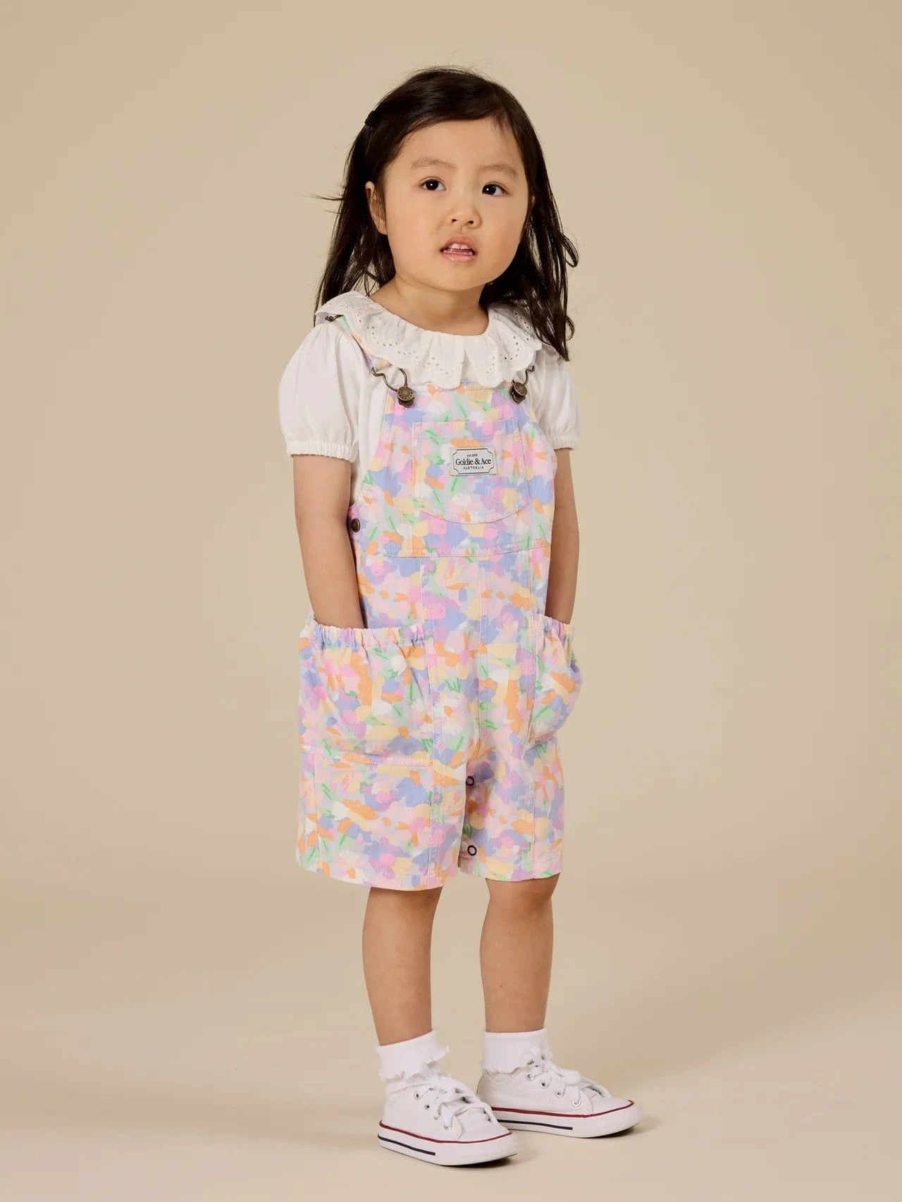 Goldie + Ace Girls Top Laura Puff Sleeve Collar T-Shirt