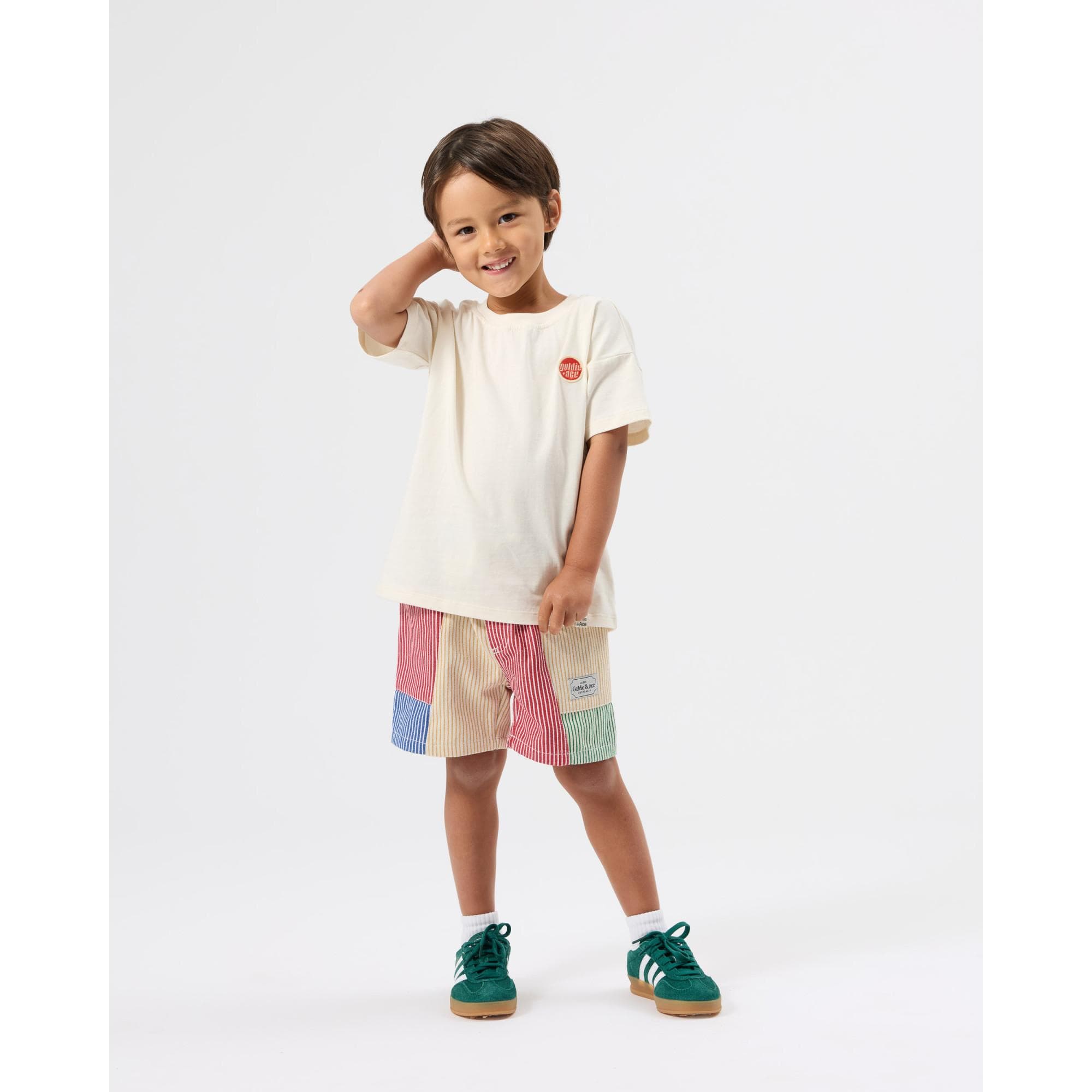 Goldie + Ace Unisex Tee 6-12M Essential Logo T-Shirt Antique White